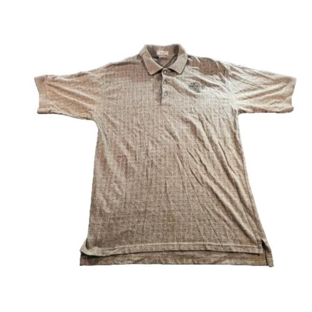 Harley Davidson Crystal Springs Polo Shirt Mens XL Brown Plaid Carrollton TX Tee